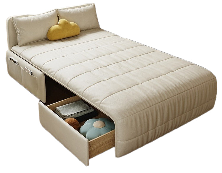 Smart Electric Leather Sofa Bed - Multifunction Folding Recliner with Latex Mattress for Small Spaces