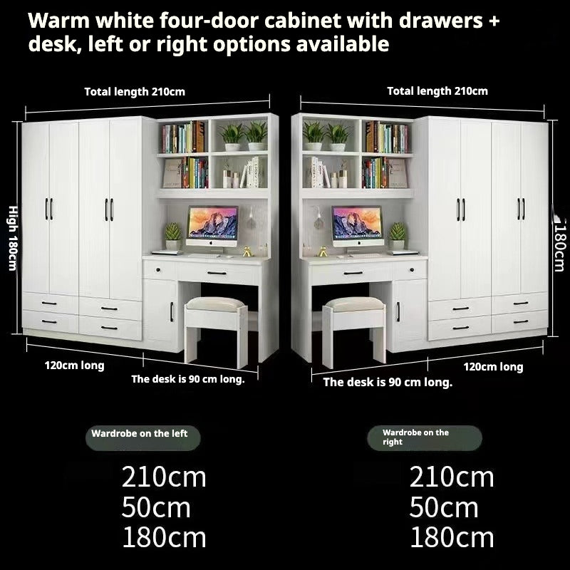 All-in-One Kids’ Desk with Wardrobe – Space-Saving Study Table & Bookshelf Combo for Small Bedrooms