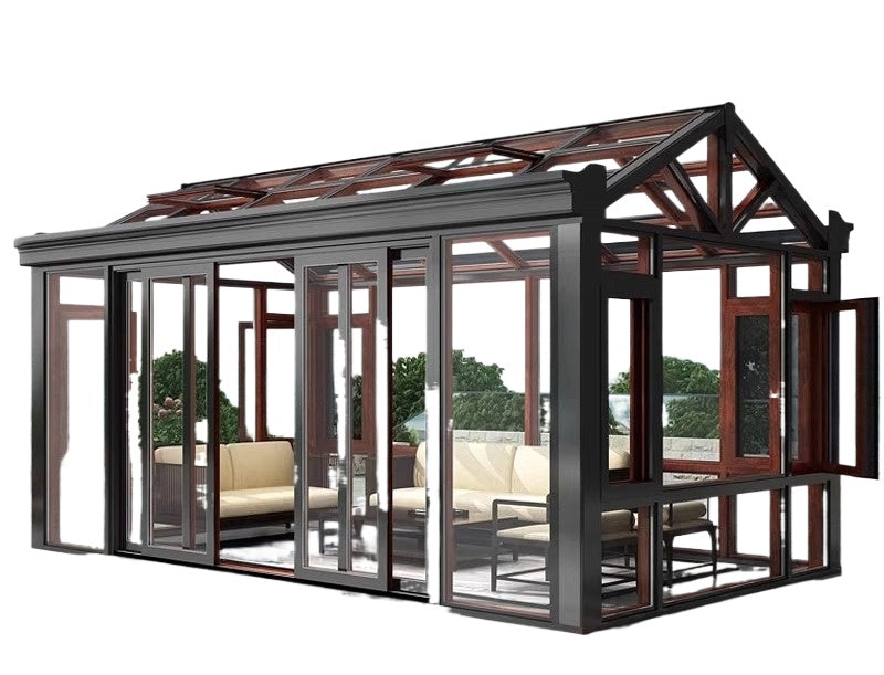 Villa Aluminum Glass Sunroom with Tempered Glass & Thermal-Break Windows for Balcony, Terrace & Garden