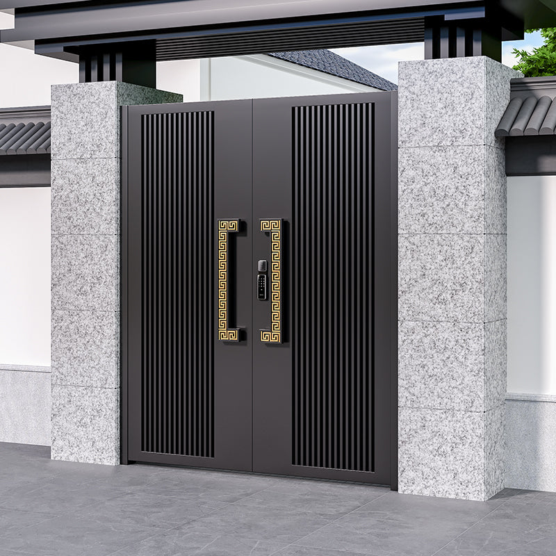 Wrought Iron & Aluminum Courtyard Gate – Modern Swing Gate for Villas and Garden Entrances