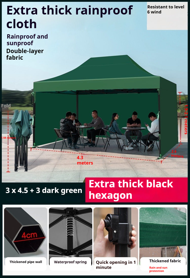 Waterproof Canopy Top for 4-Leg Folding Tent, Outdoor Market & Commercial Sunshade