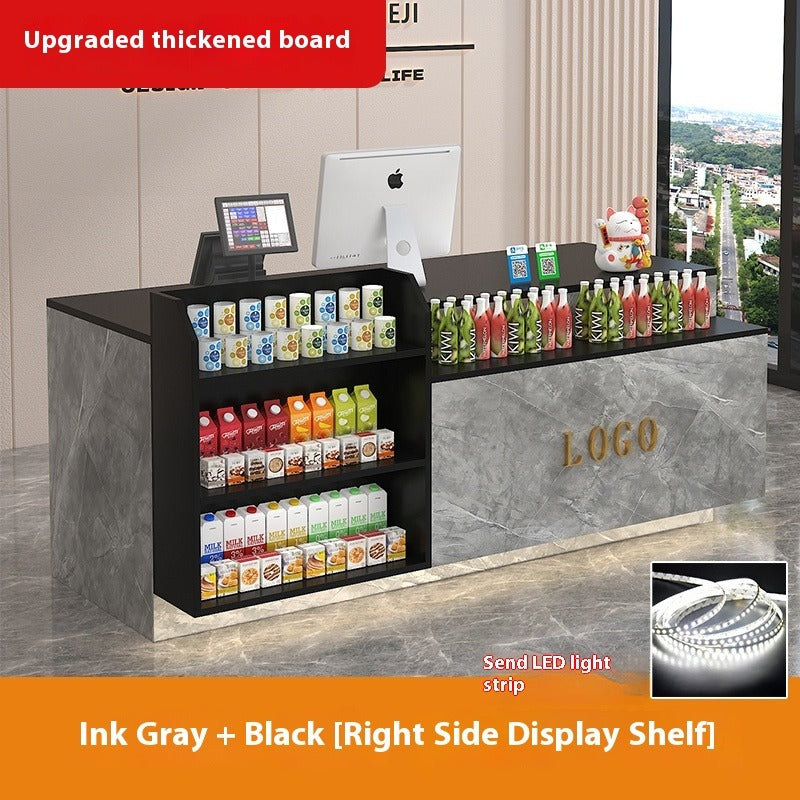 Compact Bar-Style Checkout Counter – LED Front Desk for Shops, Cafés, Convenience Stores & Supermarkets