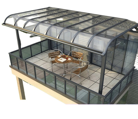 Aluminum Roof Awning for Balcony, Terrace, Eaves & Windows with Sun & Rain Protection