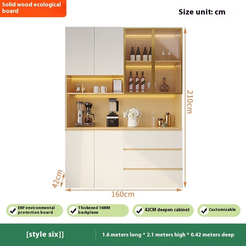 Custom Solid Wood Sideboard – Modern Wall-Mounted Tall Storage Cabinet for Living Room & Home Bar