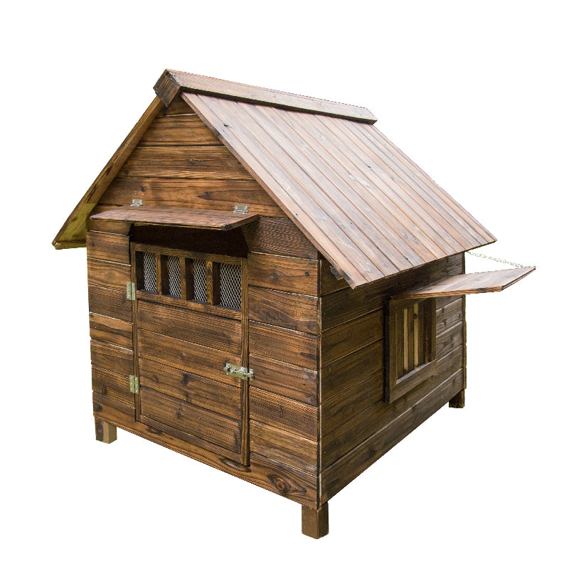 All-Season Wooden Outdoor Dog House – Waterproof Large Kennel for Big Dogs with Weather Protection