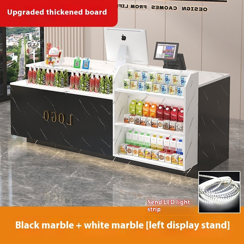 Compact Bar-Style Checkout Counter – LED Front Desk for Shops, Cafés, Convenience Stores & Supermarkets
