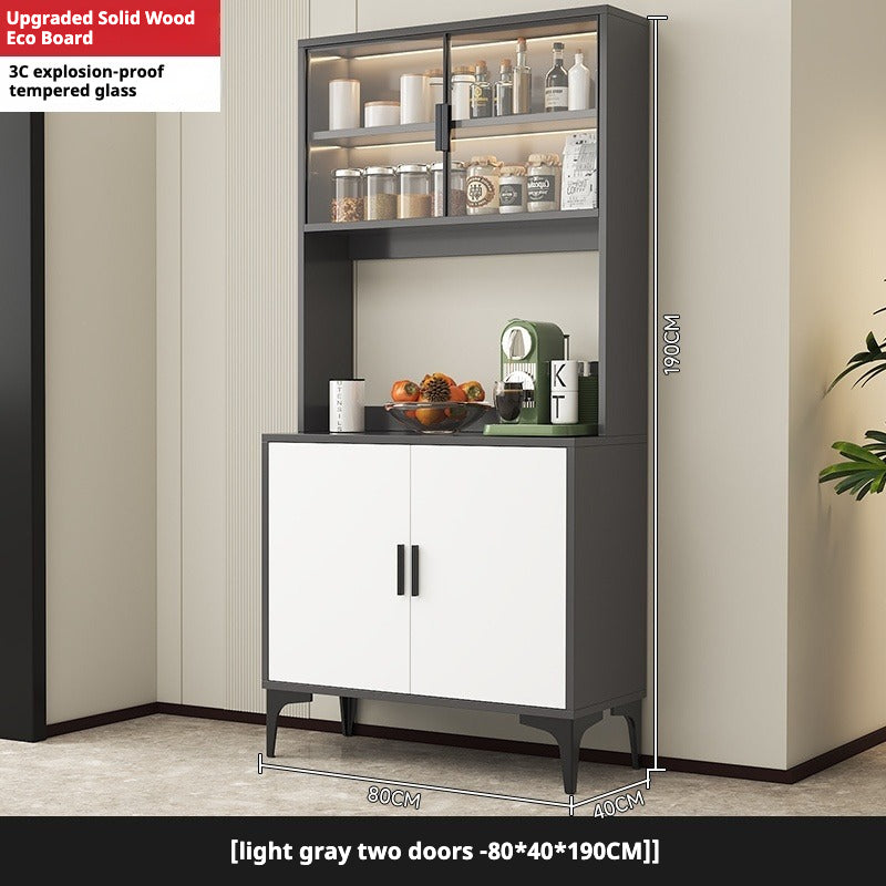 Solid Wood Sideboard Cabinet – All-in-One Wall-Mounted Tea & Storage Unit for Living Room or Kitchen