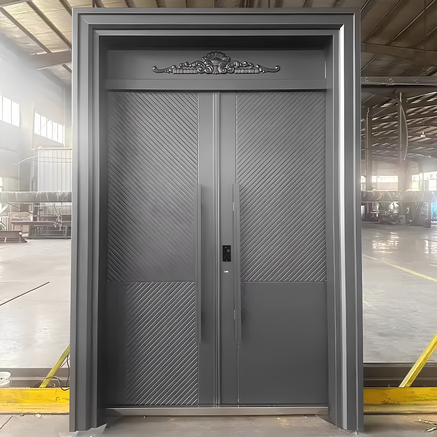 Zinc Alloy Double Swing Villa Door – Cast Aluminum Security Entry Gate for Rural Homes