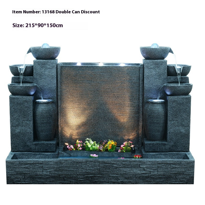 Rockery Waterfall Wall Fountain with Screen Feature for Villa Garden, Courtyard & Office Landscape Decor