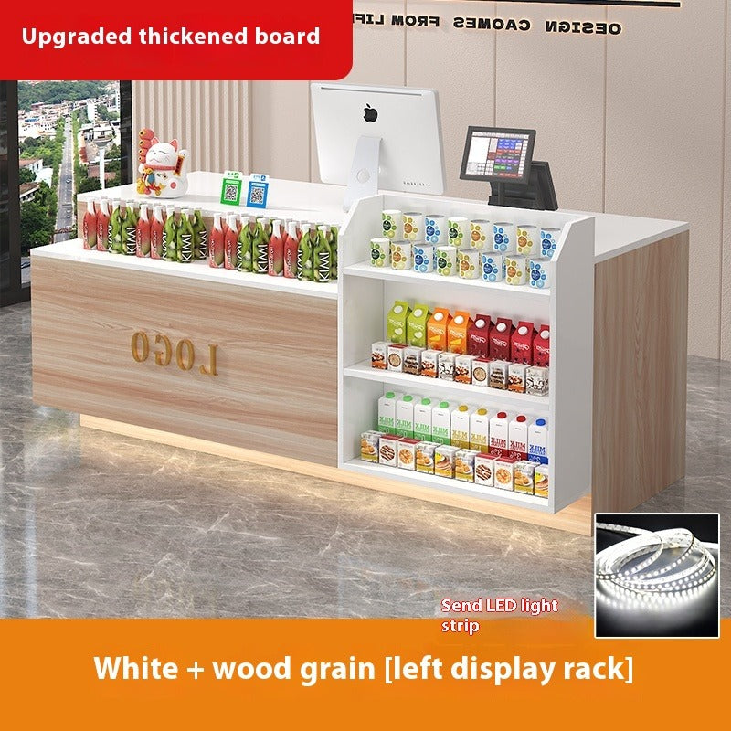 Compact Bar-Style Checkout Counter – LED Front Desk for Shops, Cafés, Convenience Stores & Supermarkets