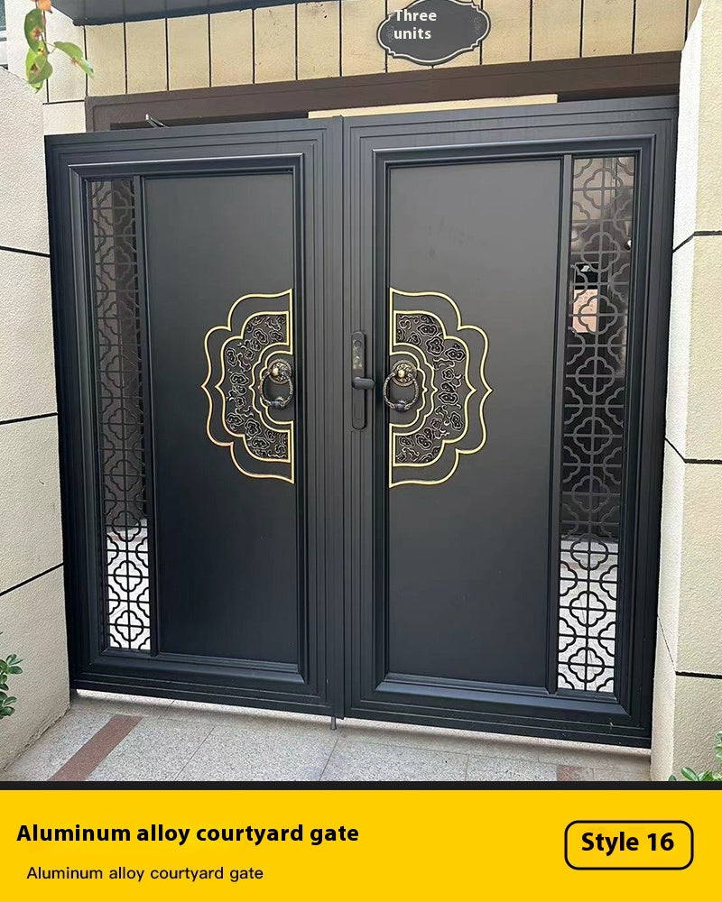 Aluminum Courtyard Gate – Double Swing or Sliding Electric Villa Entrance Gate for Garden & Private Homes