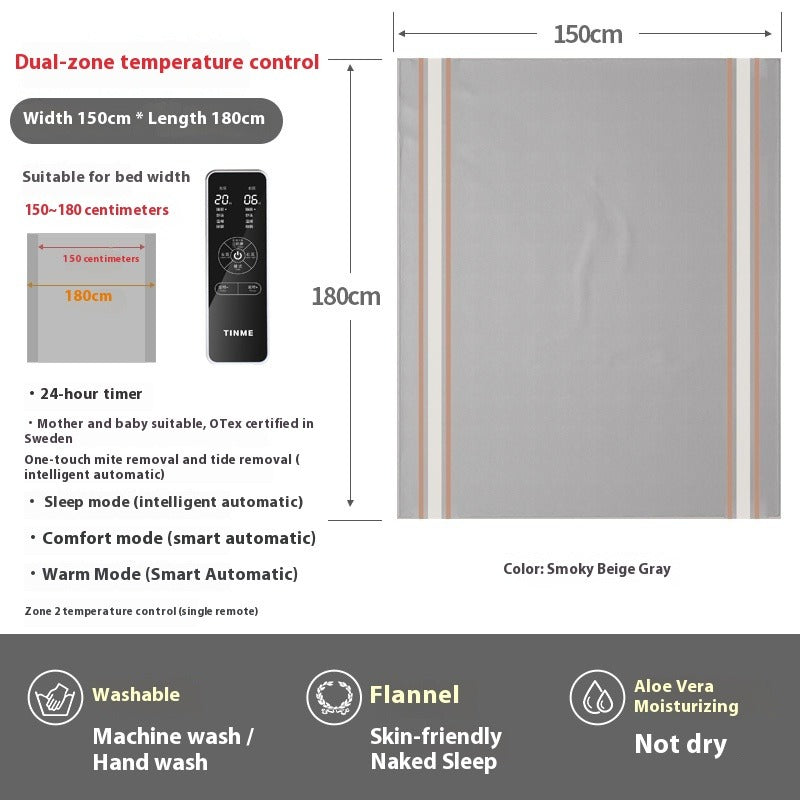 4-Zone Electric Blanket for Single or Double Bed with Adjustable Temperature & Safety Protection