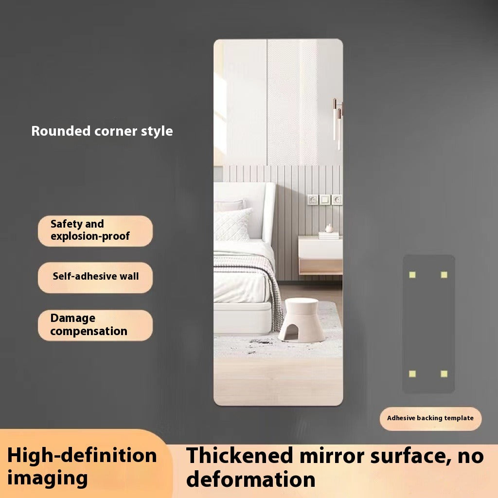 Shatterproof Acrylic Soft Mirror – Self-Adhesive Full-Length Dressing Mirror, No-Drill, Customizable