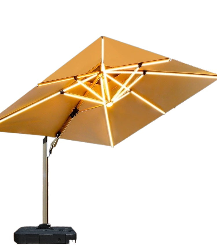 Outdoor Solar-Powered Roman Umbrella with LED Lights – Villa Patio & Garden Shade Parasol