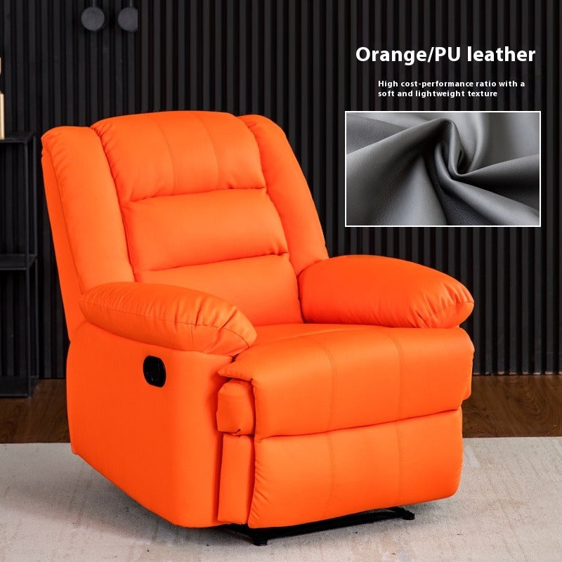 Electric Reclining Space Capsule Chair with Massage, USB Charging & 270° Swivel in Leather or Tech Fabric