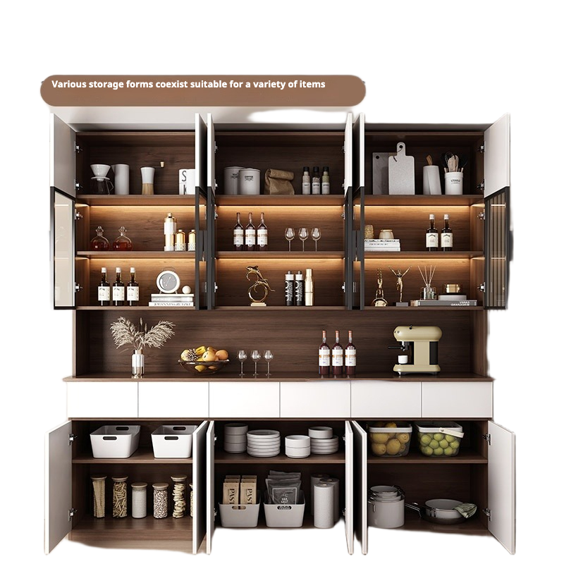 2.4m Tall Modern Sideboard – Wall-Mounted Wine & Tea Cabinet for Living Room Storage