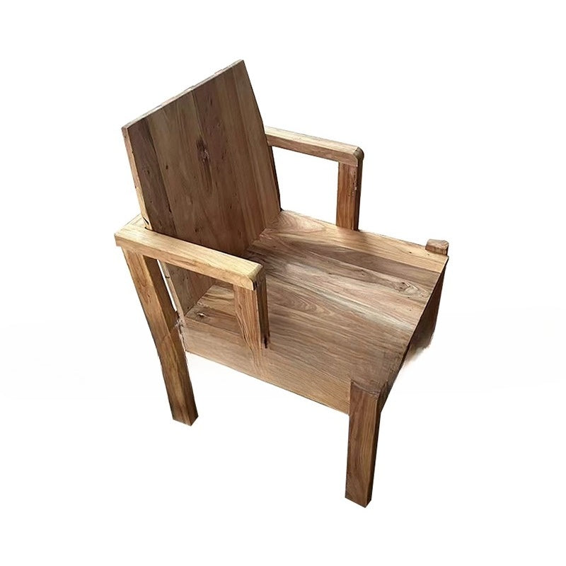 Rustic Elm Wood Dining Table & Booth Seating Set for Folk Bars, BBQ Taverns & Music Cafés