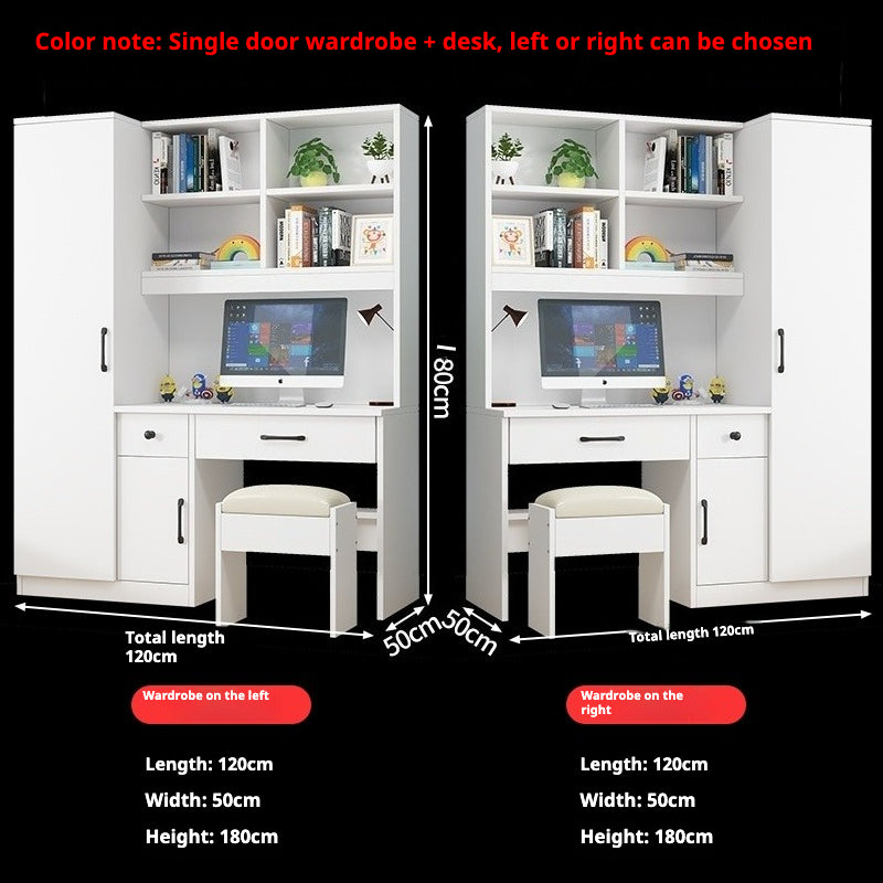 All-in-One Kids’ Desk with Wardrobe – Space-Saving Study Table & Bookshelf Combo for Small Bedrooms