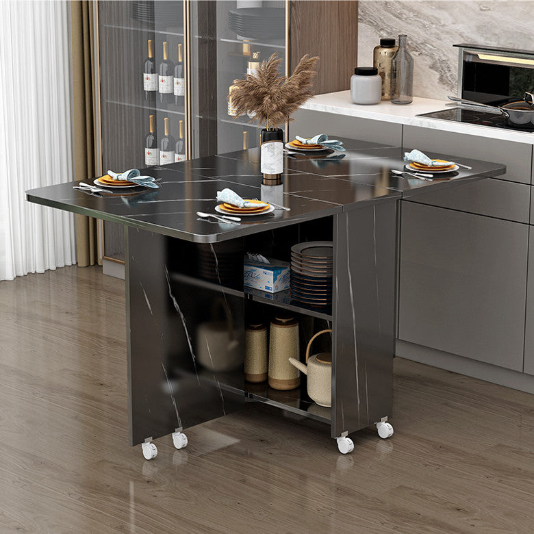 Slim Foldable Dining Table with Wheels for Small Apartments & Multi-Purpose Use
