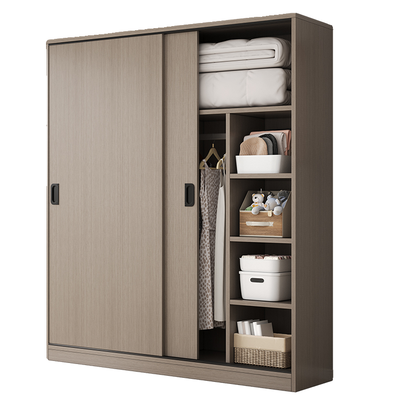Sliding Door Wooden Wardrobe – Space-Saving Budget Closet for Small Bedrooms & Rental Homes
