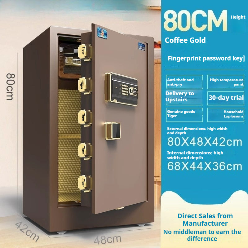 Tiger Hidden Wall Safe - Smart Fingerprint & Key Lock, Full Steel Security Box for Bedroom/Office