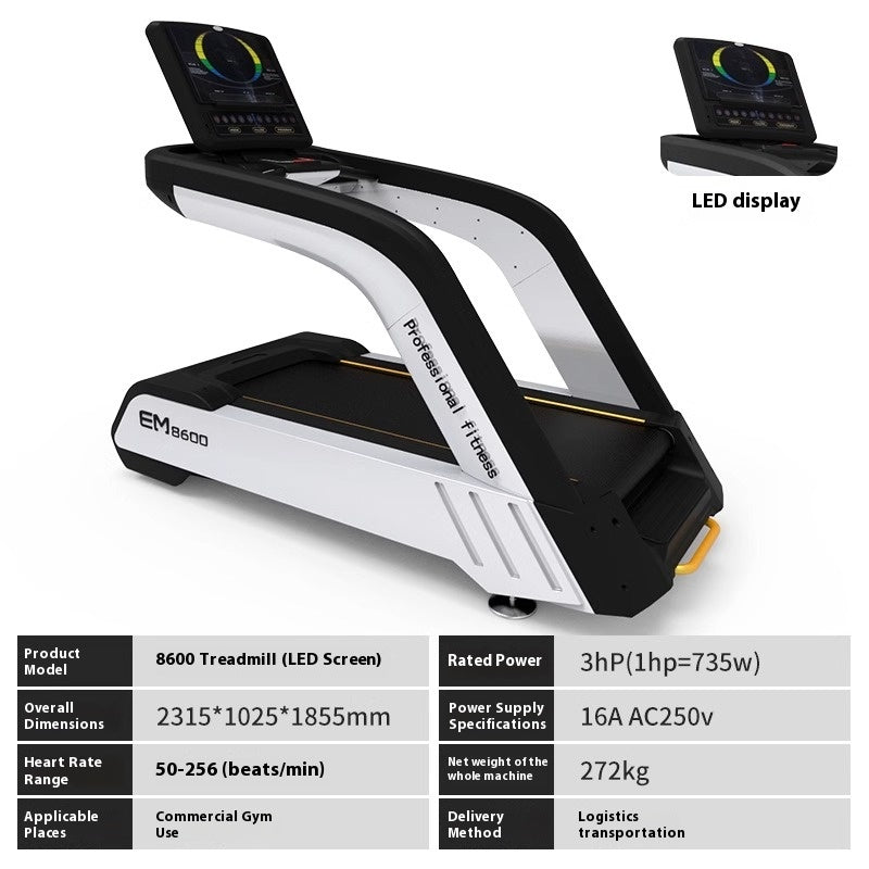 Commercial Smart Treadmill with Shock Absorption & Low Noise for Gym and Home Use