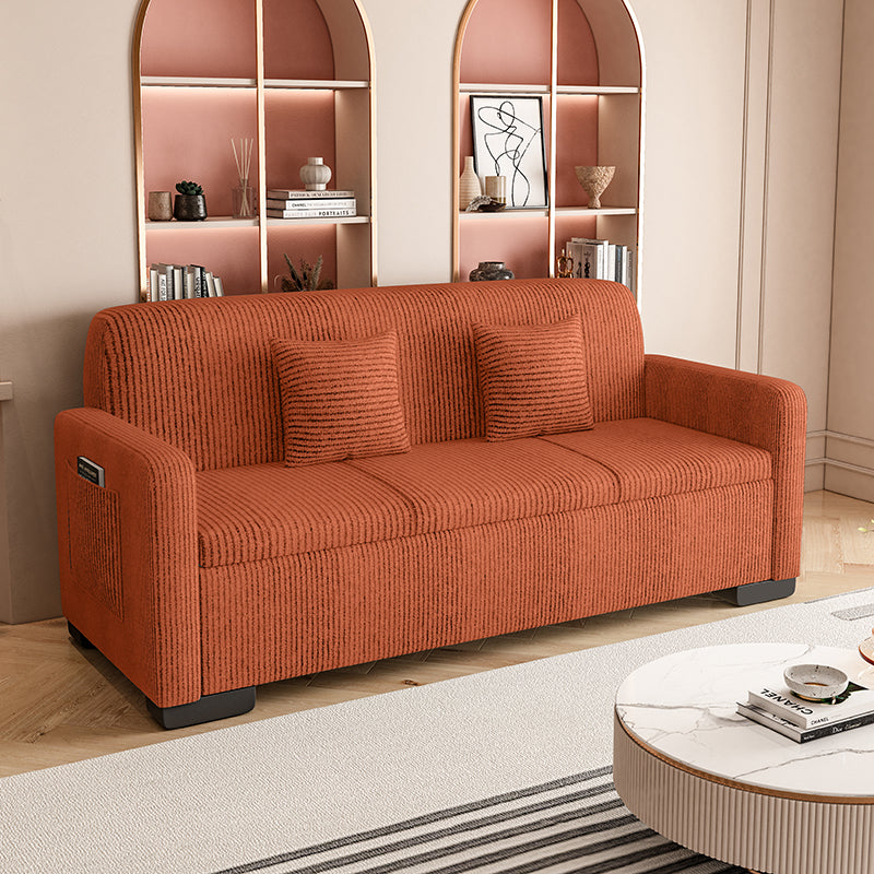 Cream-Style Tech Fabric Storage Sofa Bed with Easy-Clean Cover for Small Spaces
