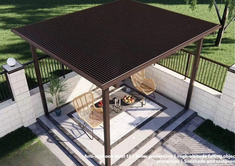 Aluminum Outdoor Awning for Patio, Balcony, Eaves & Carport with Rain & Sun Protection