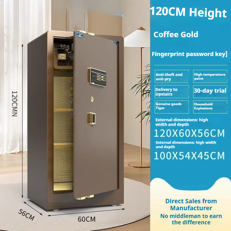 Tiger Hidden Wall Safe - Smart Fingerprint & Key Lock, Full Steel Security Box for Bedroom/Office