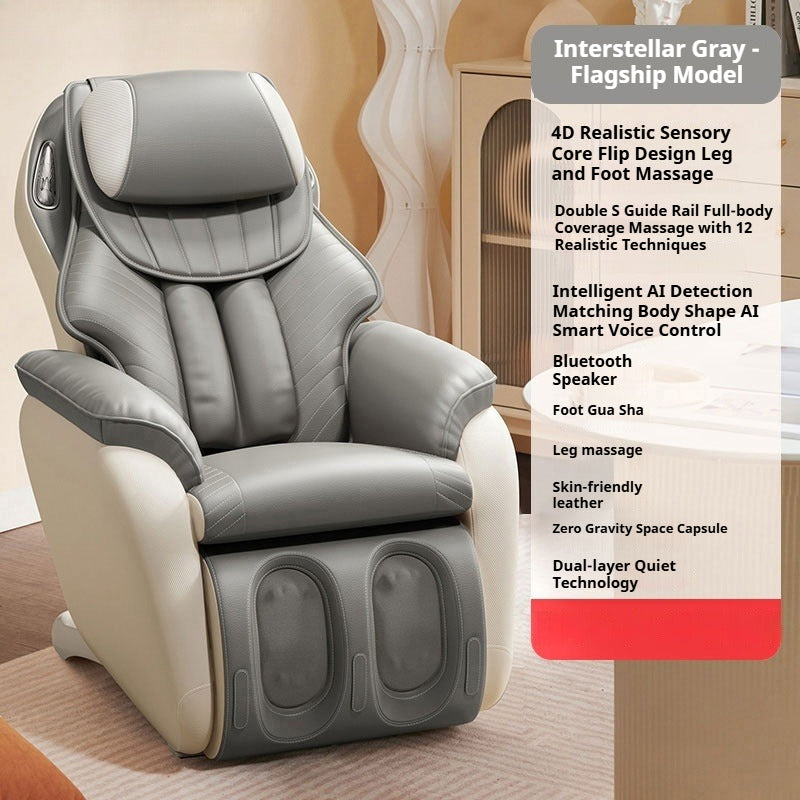 Smart Recliner Massage Chair with Full-Body Track, Foot Scraping, Leg Massage, Zero Gravity & Bluetooth