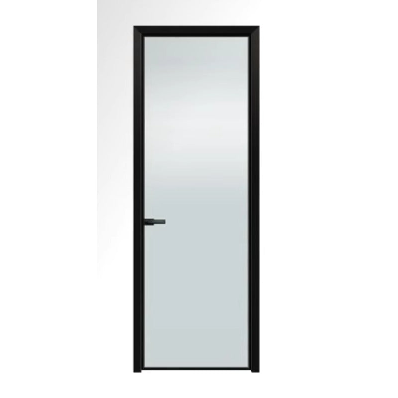 18mm Ultra-Slim Aluminum Swing Door – 2.0mm Thick Frame with Fluted or Frosted Glass for Bathroom