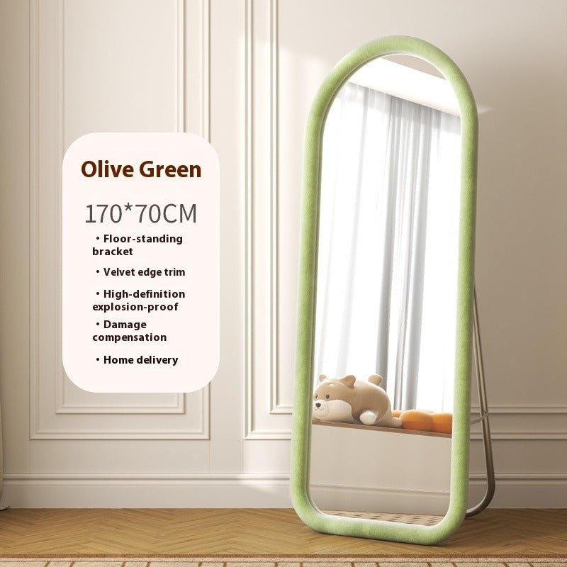 Aesthetic Full-Length Irregular Mirror – Wall-Mounted or Freestanding Dressing Mirror for Girls' Bedroom