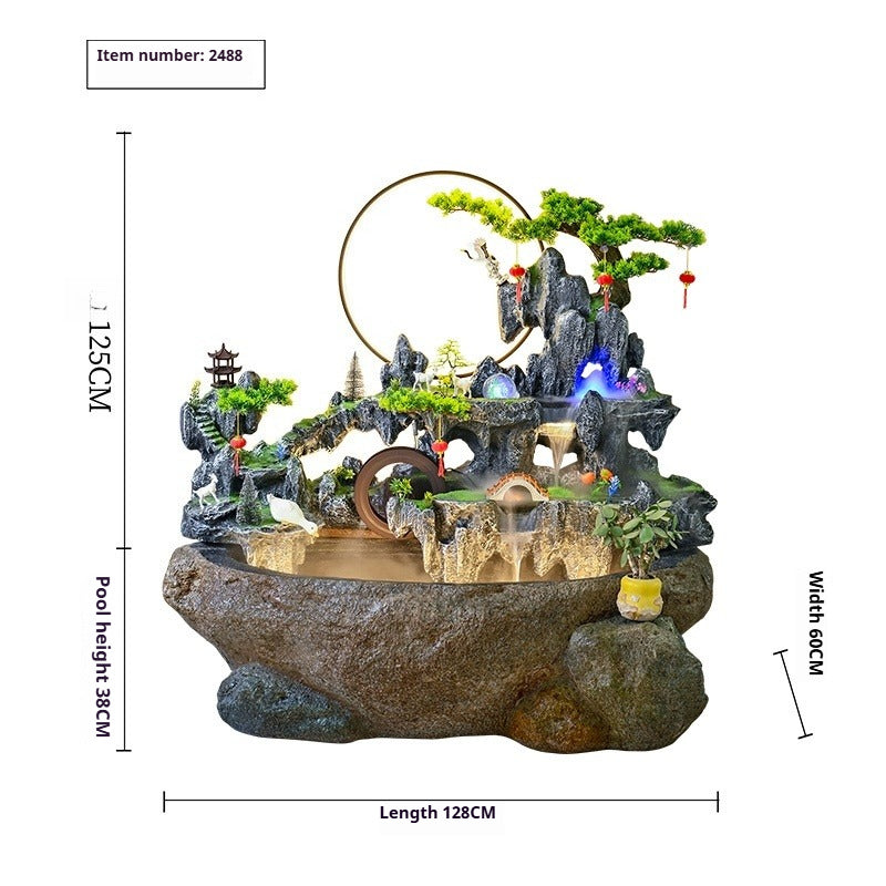 Rustic Garden Rockery Fountain with Fish Pond for Courtyard, Terrace & Balcony Decoration