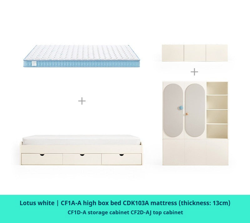 Tatami Kids' Bedroom Set with High-Profile Bed, Wardrobe & Storage Cabinet