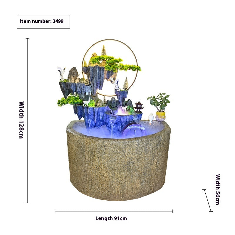 Rustic Garden Rockery Fountain with Fish Pond for Courtyard, Terrace & Balcony Decoration