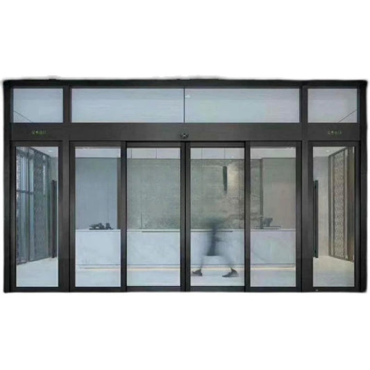 Aluminum Framed Glass Sensor Door – Electric Sliding Office Entrance with Access Control Integration