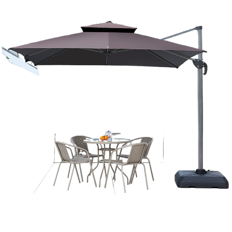 Commercial Garden & Market Parasol, Solar‑LED Light, Roman Style for Villa, Café, Balcony, Terrace