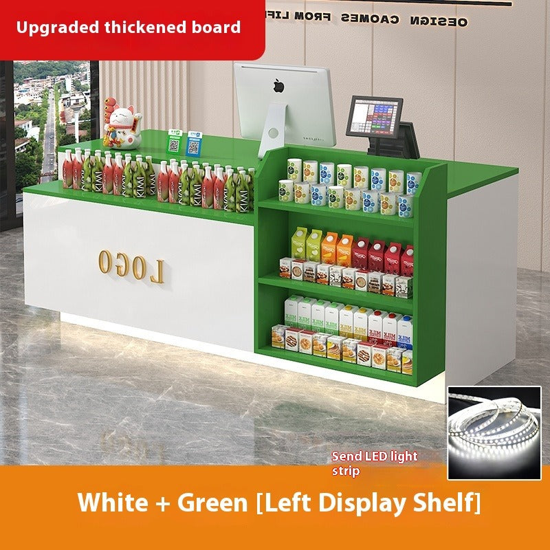 Compact Bar-Style Checkout Counter – LED Front Desk for Shops, Cafés, Convenience Stores & Supermarkets