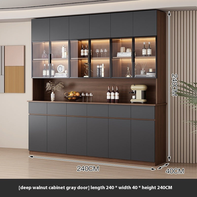 2.4m Tall Modern Sideboard – Wall-Mounted Wine & Tea Cabinet for Living Room Storage