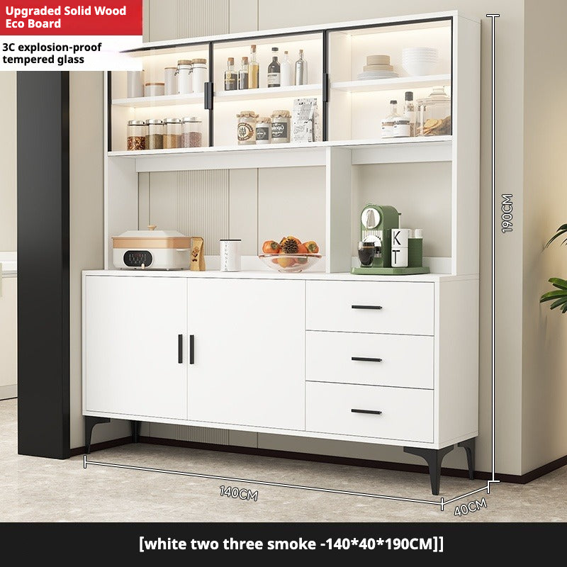 Solid Wood Sideboard Cabinet – All-in-One Wall-Mounted Tea & Storage Unit for Living Room or Kitchen