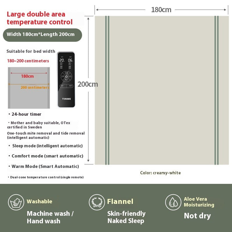 4-Zone Electric Blanket for Single or Double Bed with Adjustable Temperature & Safety Protection