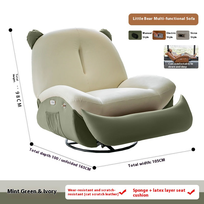 Smart Electric Recliner Chair with Massage, Heating, Rocking, USB & Battery for Small Cream-Style Living Rooms