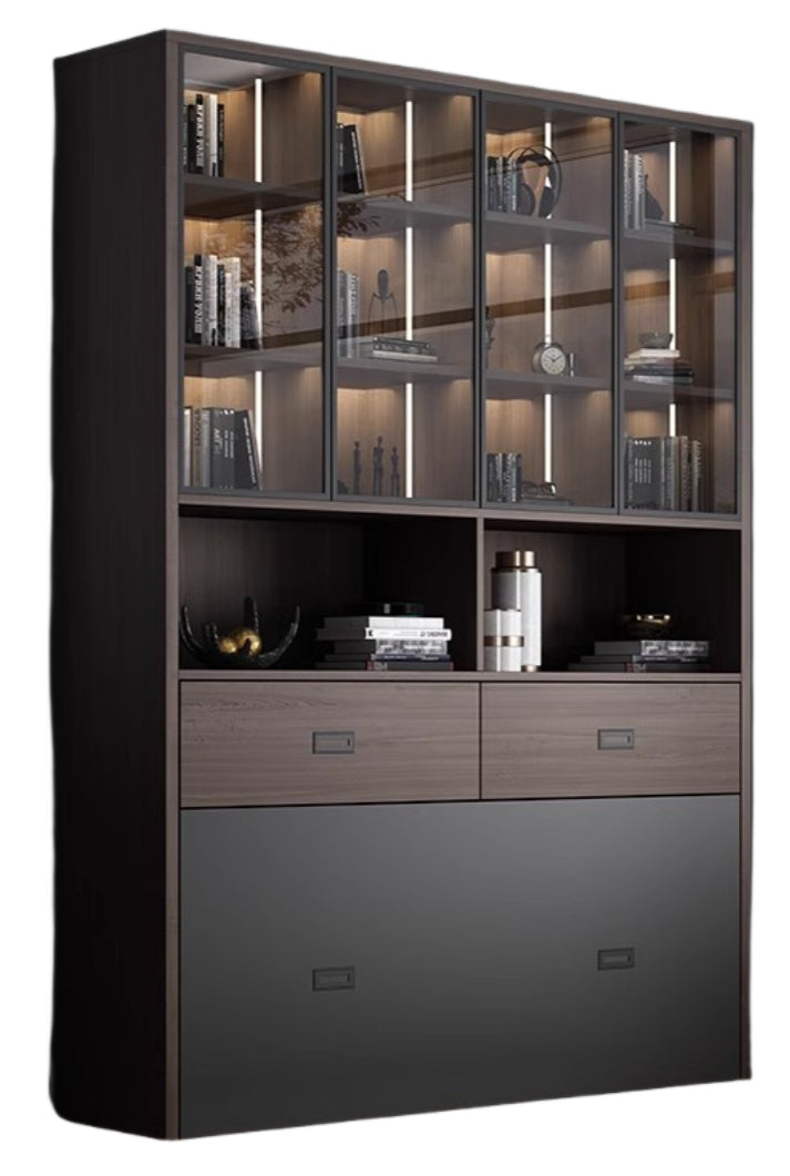 Elegant Foldable Study Desk Bed with Integrated Bookshelf and Storage - New