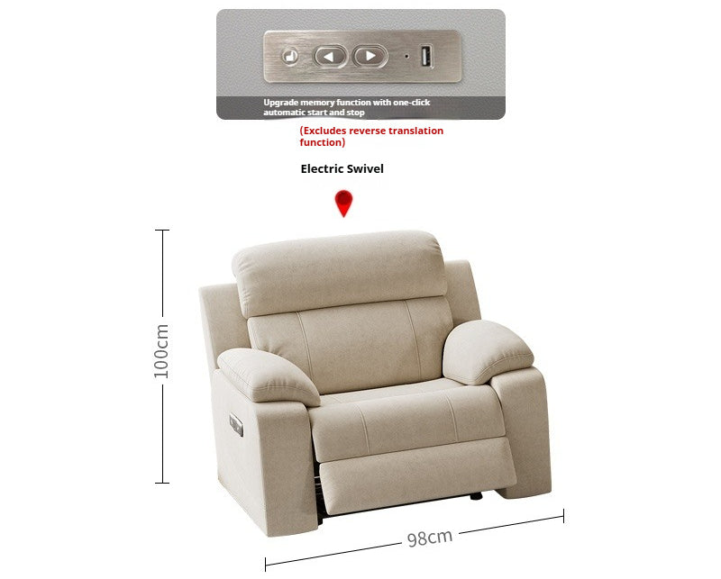 Zero-Wall Electric Reclining Leather Sofa with Ultra-Comfort Cushions for Modern Home Theater