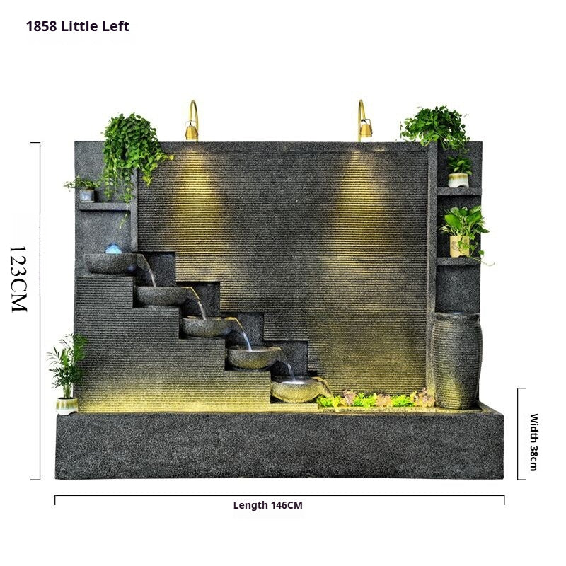 Rockery Waterfall Wall Fountain with Screen Feature for Villa Garden, Courtyard & Office Landscape Decor