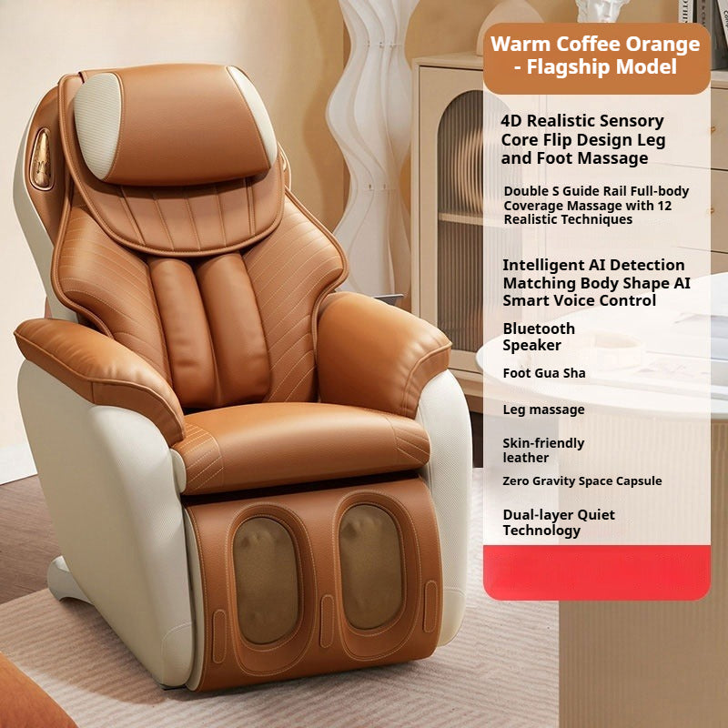 Smart Recliner Massage Chair with Full-Body Track, Foot Scraping, Leg Massage, Zero Gravity & Bluetooth
