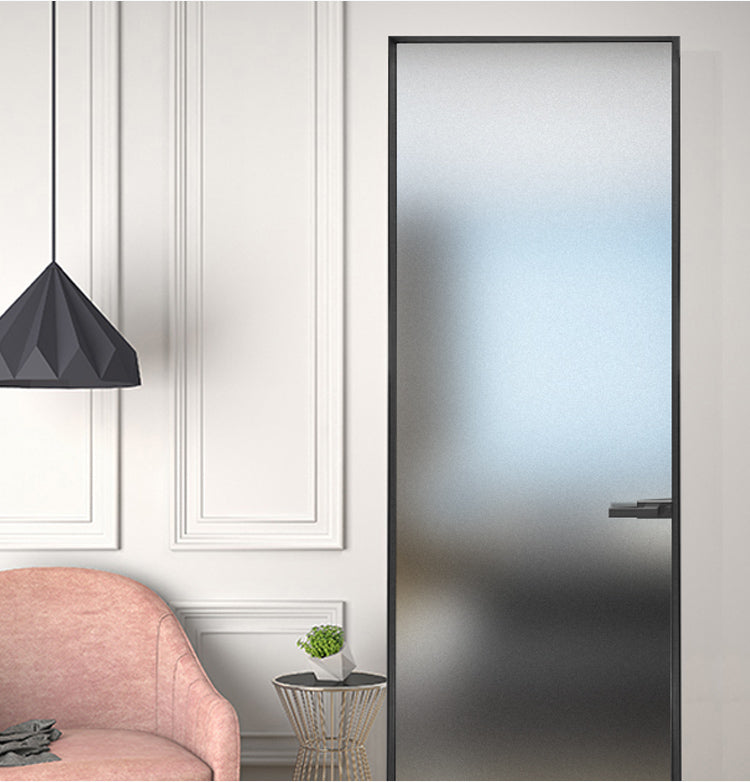 Aluminum Interior Door – Fluted Glass Swing Door for Bathroom & Kitchen