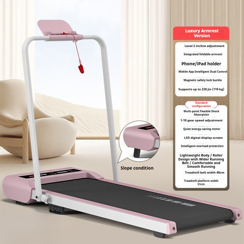 Smart Foldable Treadmill with Incline & Noise Reduction for Compact Home Fitness