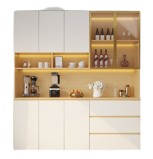 Custom Solid Wood Sideboard – Modern Wall-Mounted Tall Storage Cabinet for Living Room & Home Bar