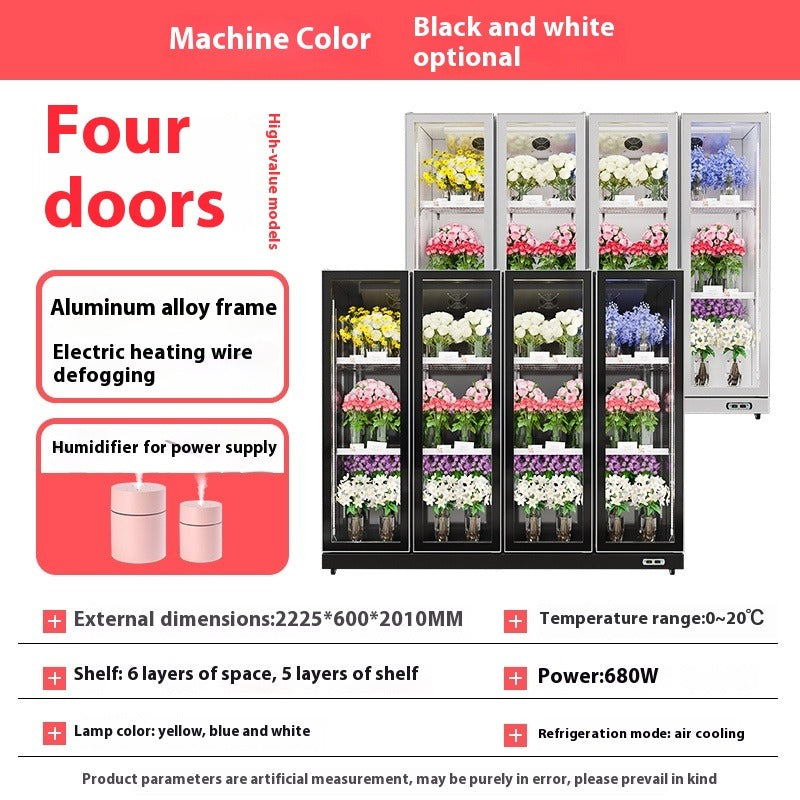 Commercial Flower Display Refrigerator - Frost-Free Cooling, High Clarity Glass, Anti-Fog System, Premium Flower Preservation Cabinet for Florists